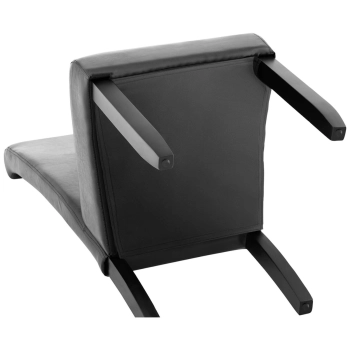  Krzesło tapicerowane do jadalni salonu EKOSKÓRA 2 szt. CZARNE - zdj. dodatkowe 1