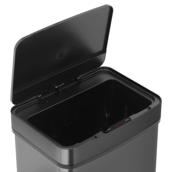  Kosz na śmieci automatyczny bezdotykowy prostokątny z czujnikiem ruchu 30 cm 50 l CZARNY - zdj. dodatkowe 2