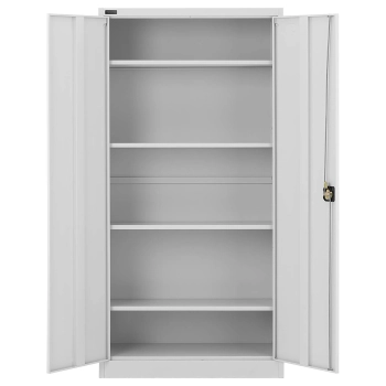  Szafa biurowa metalowa na dokumenty 4 półki z drzwiami uchylnymi wys. 180 cm SZARA - zdj. dodatkowe 5