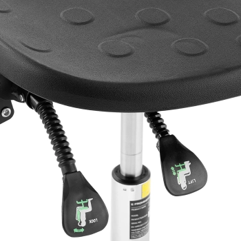  Krzesło robocze warsztatowe z oparciem podnóżkiem CHROM do 120 kg 515-780 mm czarne - zdj. dodatkowe 3