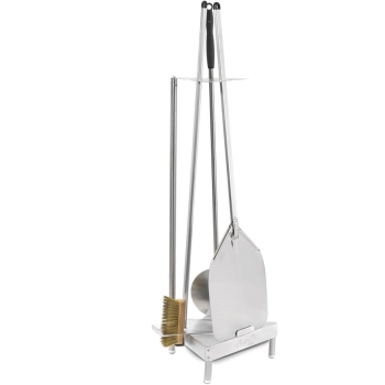  Zestaw akcesoriów narzędzi do pizzy 2 łopaty szczotka stojak 120 cm 4 el. - zdj. dodatkowe 1