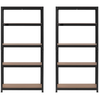  Regał magazynowy metalowy 5 półek 875 kg 90 x 40 x 180 cm szaroniebieski 2 szt. - zdj. dodatkowe 4