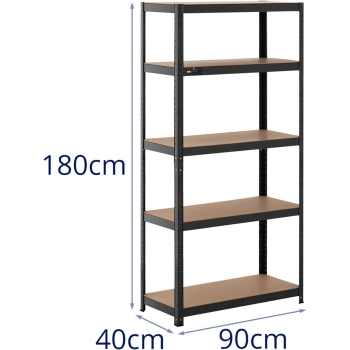  Regał magazynowy metalowy 5 półek 875 kg 90 x 40 x 180 cm szaroniebieski 2 szt. - zdj. dodatkowe 6