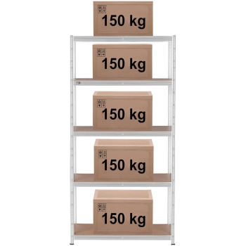  Regał magazynowy metalowy 5 półek 750 kg 100 x 50 x 197 cm szary - zdj. dodatkowe 5