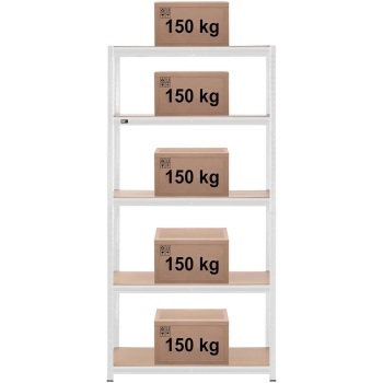  Regał magazynowy metalowy 5 półek 750 kg 100 x 60 x 197 cm szary - zdj. dodatkowe 5