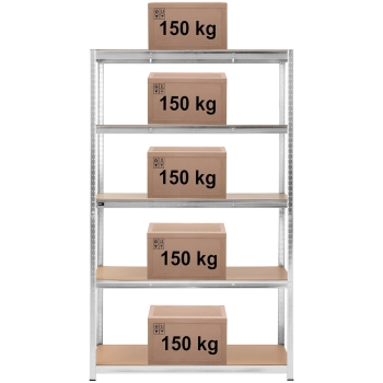  Regał magazynowy metalowy 5 półek 750 kg 120 x 60 x 197 cm szary - zdj. dodatkowe 5
