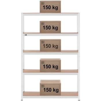  Regał magazynowy metalowy 5 półek 750 kg 120 x 40 x 180 cm szary - zdj. dodatkowe 5