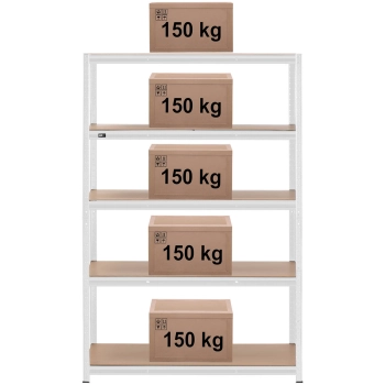  Regał magazynowy metalowy 5 półek 750 kg 120 x 60 x 180 cm szary - zdj. dodatkowe 5