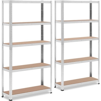  Regał magazynowy metalowy 5 półek 875 kg 90 x 30 x 180 cm szary 2 szt. - zdj. dodatkowe 1