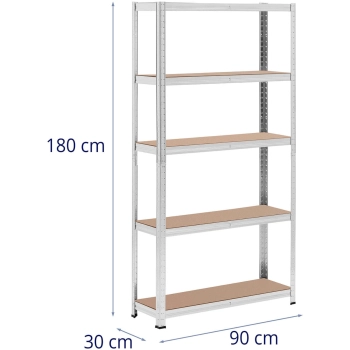  Regał magazynowy metalowy 5 półek 875 kg 90 x 30 x 180 cm szary 2 szt. - zdj. dodatkowe 6