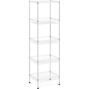  Regał druciany metalowy do magazynu garderoby 5 koszy 45 x 35 x 152 cm do 100 kg - zdj. dodatkowe 1