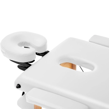  Stół łóżko do masażu składane szerokie z drewnianym stelażem DINAN WHITE - białe - zdj. dodatkowe 2