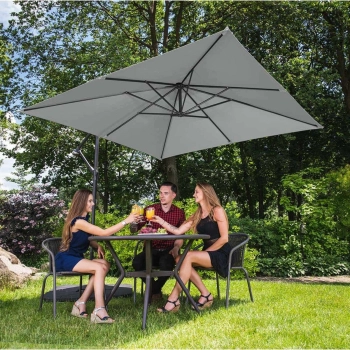  Parasol ogrodowy na wysięgniku kwadratowy 250 x 250 cm ciemnoszary - zdj. dodatkowe 3