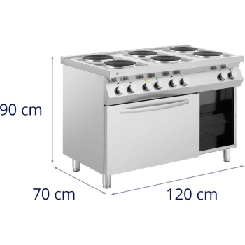  Kuchnia elektryczna 6 palnikowa z piekarnikiem konwekcyjnym i szafką 400 V 15600 W - zdj. dodatkowe 9