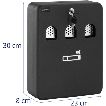  Popielniczka ścienna z wyjmowanym pojemnikiem zamykana na klucz 30 x 23 x 8 cm - zdj. dodatkowe 5
