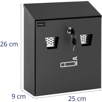  Popielniczka ścienna z wyjmowanym pojemnikiem zamykana na klucz 26 x 25 x 9 cm - zdj. dodatkowe 5