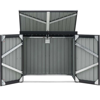  Osłona obudowa na 2 kosze kubły na śmieci 240 l metalowa - zdj. dodatkowe 4