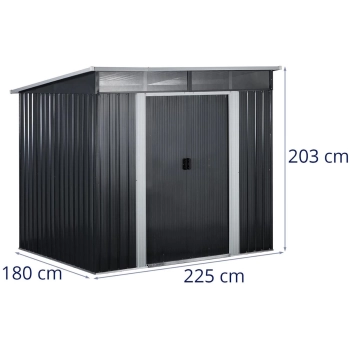  Domek narzędziowy ogrodowy metalowy 225 x 180 x 203 cm - zdj. dodatkowe 4