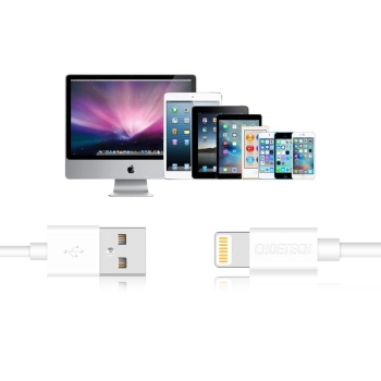  Kabel przewód MFI USB - Lightning 1.2m biały - zdj. dodatkowe 3