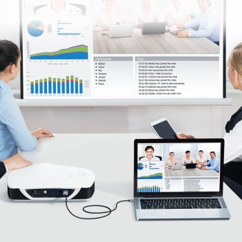  Przejściówka adapter USB Typ C - HDMI 4K + USB Typ C PD do MacBook PC 1.8m szary - zdj. dodatkowe 4