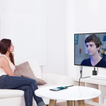  Przejściówka adapter USB Typ C - HDMI 4K + USB Typ C PD do MacBook PC 1.8m szary - zdj. dodatkowe 5