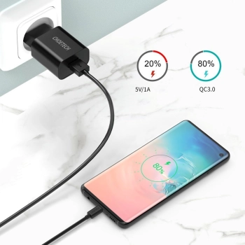  Szybka ładowarka sieciowa QuickCharge 3.0 18W 3A + kabel USB 1m czarny - zdj. dodatkowe 6