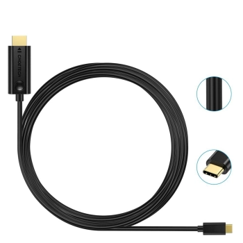  Kabel przewód USB Typ C - HDMI 4K 30Hz 3m czarny - zdj. dodatkowe 2