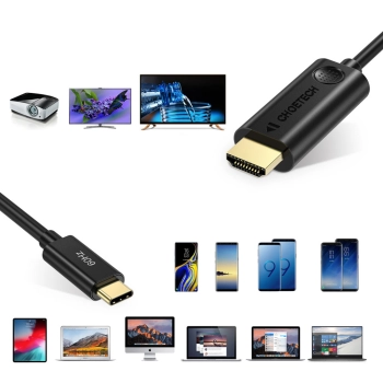  Kabel adapter przejściówka z USB Typ C - HDMI 2.0 4K 60Hz 1.8m czarny - zdj. dodatkowe 9