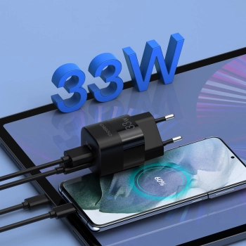  Szybka ładowarka sieciowa GaN USB Typ C PD QC 33W czarna - zdj. dodatkowe 3