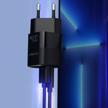  Szybka ładowarka sieciowa GaN USB Typ C PD QC 33W czarna - zdj. dodatkowe 4