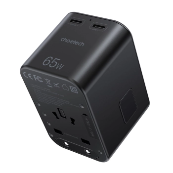  Szybka ładowarka podróżna wtyczka UE UK USA AUS 3xUSB 30-65W czarny - zdj. dodatkowe 1