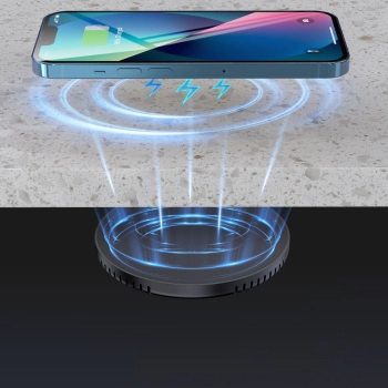  Ładowarka indukcyjna podblatowa 10W + ładowarka EU z kablem zasilającym czarna - zdj. dodatkowe 9