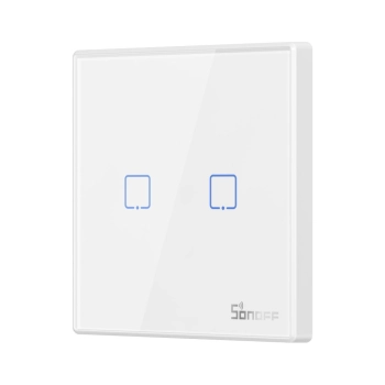 Dwukanałowy dotykowy włącznik światła przełącznik przycisk WiFi na pilot 433 MHz biały T2EU2C-RF