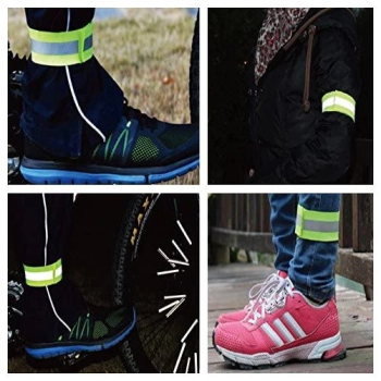  Opaska odblaskowa na ramię rower do biegania rzep 4cm pomarańczowy - zdj. dodatkowe 1