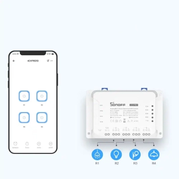  Inteligentny 4-kanałowy przekaźnik przełącznik prądu WiFi biały 4CHR3 - zdj. dodatkowe 1