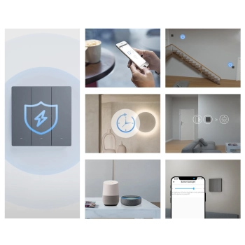  Inteligentny 3-kanałowy przełącznik ścienny WiFi czarny M5-3C-80 - zdj. dodatkowe 7