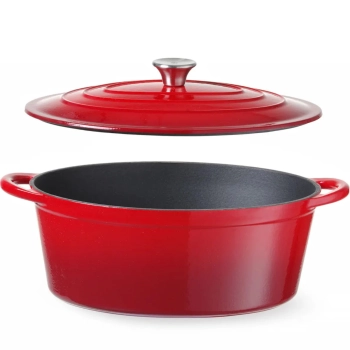  Garnek żeliwny emaliowany 6,88 l czerwony - Hendi 626825 - zdj. dodatkowe 1