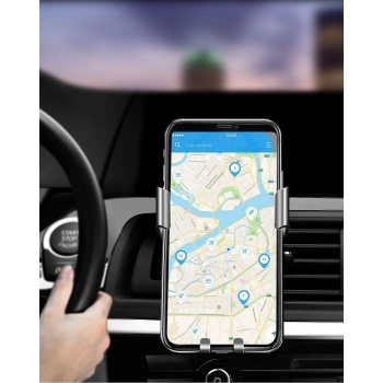  Samochodowy uchwyt grawitacyjny na nawiew kratkę wentylacyjną szary - zdj. dodatkowe 5