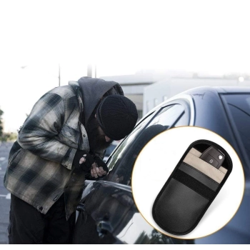  Etui antykradzieżowe na klucze samochodowe klatka Faradaya 14x10cm czarny - zdj. dodatkowe 6