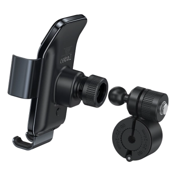  Rowerowy uchwyt na smartfon telefon z ładowarka solarną panelem słonecznym czarny - zdj. dodatkowe 2