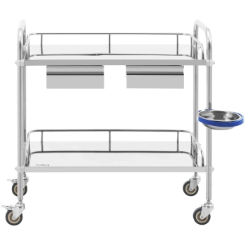  Wózek laboratoryjny zabiegowy kosmetyczny ze stali 2 szuflady 2 półki 85 x 54 x 28 cm - zdj. dodatkowe 1