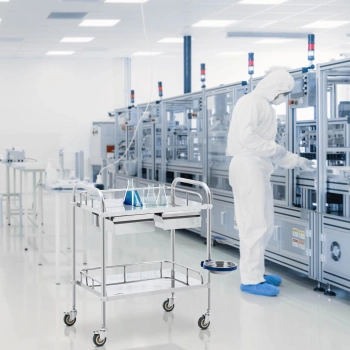  Wózek laboratoryjny zabiegowy kosmetyczny ze stali 2 szuflady 2 półki 85 x 54 x 28 cm - zdj. dodatkowe 4