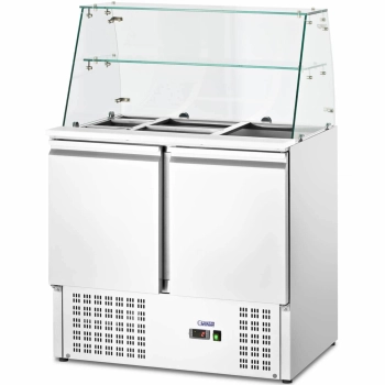  Stół chłodniczy sałatkowy 2-drzwiowy z nadstawą szklaną 7x GN 240 l - zdj. dodatkowe 1