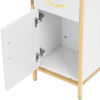  Szafka kosmetyczna fryzjerska 1 szafka 2 szuflady 30 x 35 x 80 cm - biało złota - zdj. dodatkowe 3