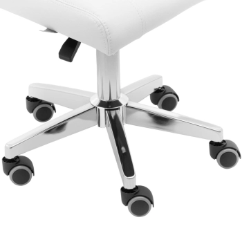  Krzesło kosmetyczne obrotowe z oparciem na kółkach 45-59 cm CULLY - białe - zdj. dodatkowe 3