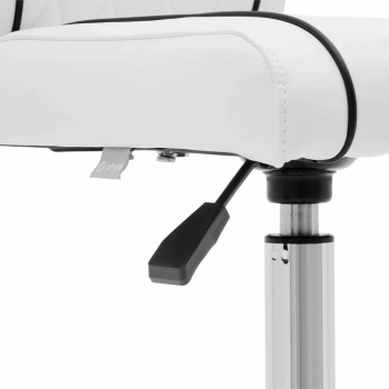  Krzesło kosmetyczne obrotowe z oparciem na kółkach 45-59 cm GLAND - białe - zdj. dodatkowe 2