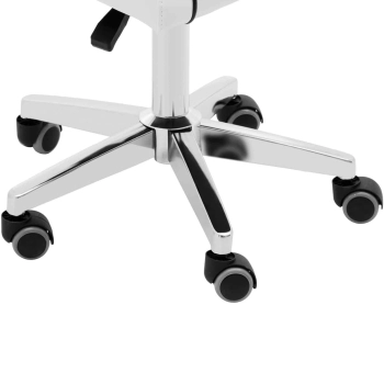  Krzesło kosmetyczne obrotowe z oparciem na kółkach 45-59 cm GLAND - białe - zdj. dodatkowe 3