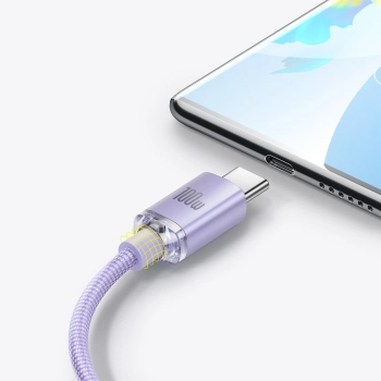  Kabel przewód do szybkiego ładowania i transferu danych USB USB-C 100W 2m fioletowy - zdj. dodatkowe 8