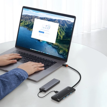  Lite Series przejściówka HUB USB-C 4x USB 3.0 25cm czarny - zdj. dodatkowe 8