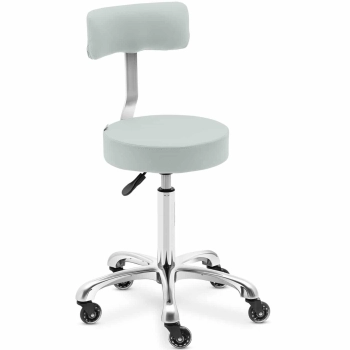  Krzesło taboret hoker kosmetyczny z oparciem na kółkach do 150 kg WELLS pistacjowy - zdj. dodatkowe 1
